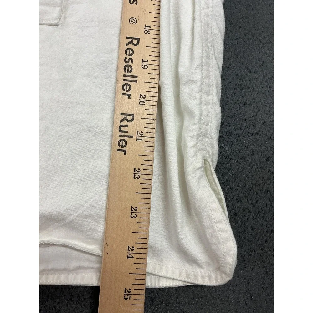 Banana Republic Vest Mens M White Military Jacket Cotton Canvas Pockets Zip